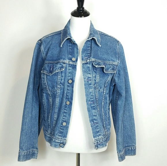 plain pockets denim jacket
